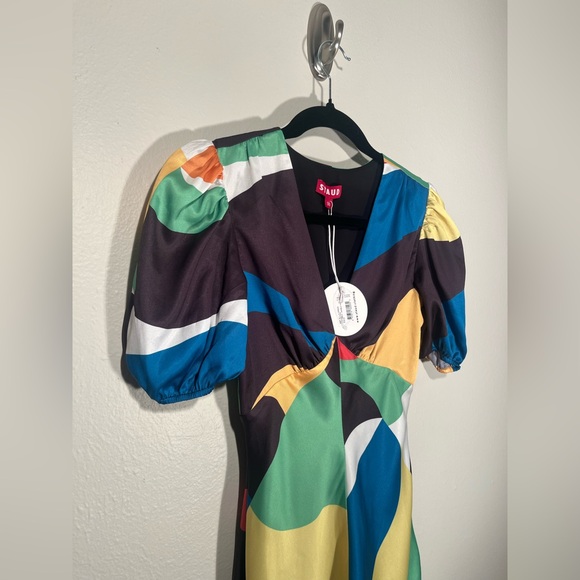 $265 MRSP | STAUD - Mini Milla Dress | Marble Wave | NWT | 00 - Picture 13 of 16